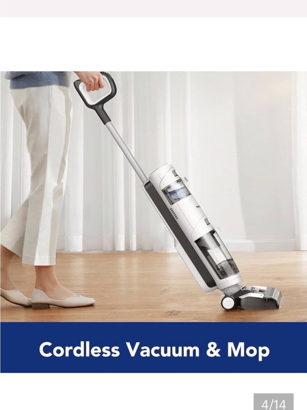 PARTS ONLY NOT WORKING Cordless White & Gray Vacuum and Mop - No Brand